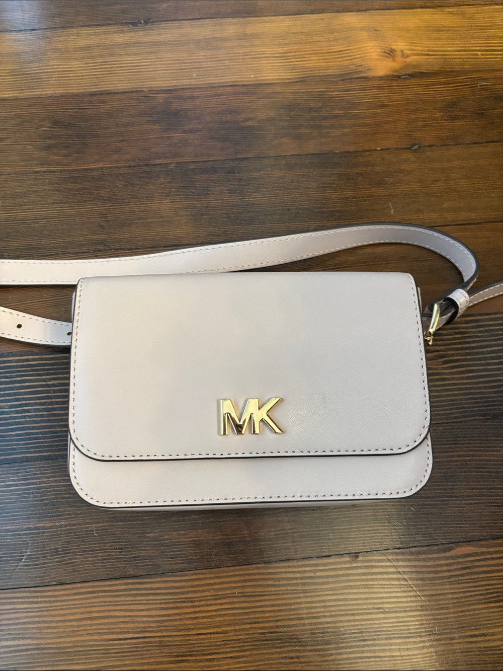 Michael Kors Pale Blush Leather MK Logo Belt Bag